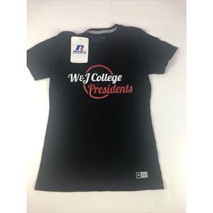 NWT Washington & Jefferson College Women's Shirt Size XS Russel Athletic Black